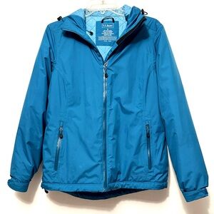 L.L. Bean Teal Quilted Lined Hooded Jacket Nylon Puffer S